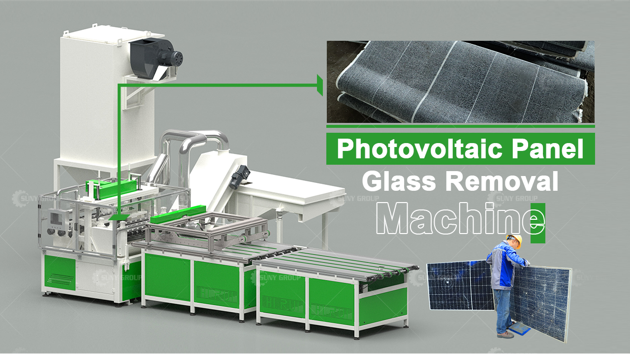 Single layer glass recycling line for solar panels